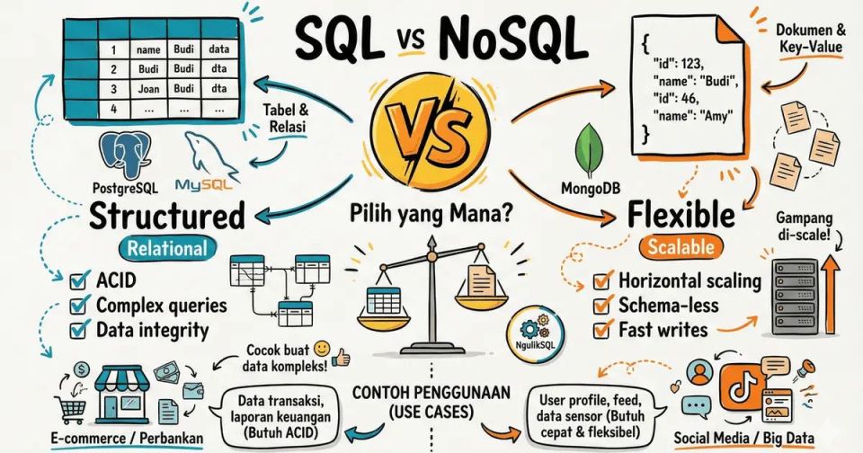 SQL vs NoSQL: Panduan Lengkap Memilih Database yang Tepat
